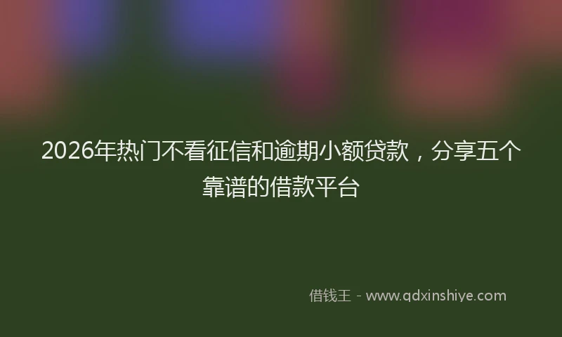2026年热门不看征信和逾期小额贷款，分享五个靠谱的借款平台