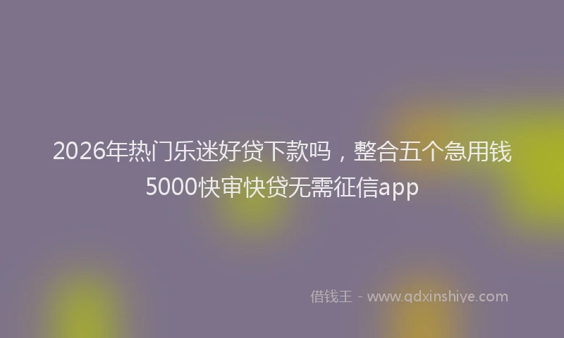 2026年热门乐迷好贷下款吗，整合五个急用钱5000快审快贷无需征信app