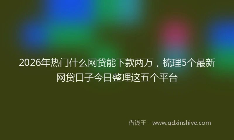 2026年热门什么网贷能下款两万，梳理5个最新网贷口子今日整理这五个平台