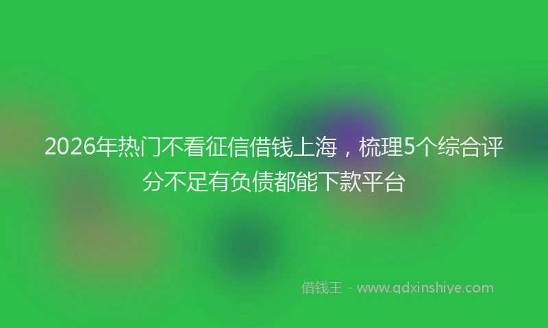 2026年热门不看征信借钱上海，梳理5个综合评分不足有负债都能下款平台