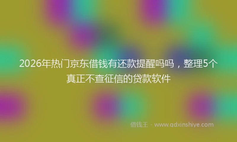 2026年热门京东借钱有还款提醒吗吗，整理5个真正不查征信的贷款软件