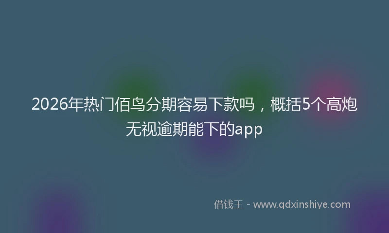 2026年热门佰鸟分期容易下款吗，概括5个高炮无视逾期能下的app