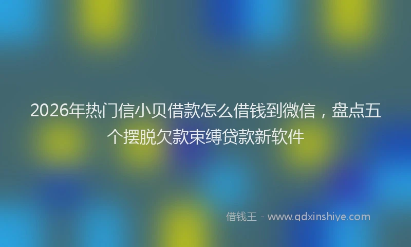 2026年热门信小贝借款怎么借钱到微信，盘点五个摆脱欠款束缚贷款新软件
