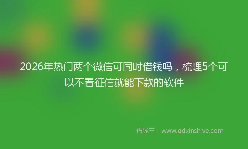2026年热门两个微信可同时借钱吗，梳理5个可以不看征信就能下款的软件