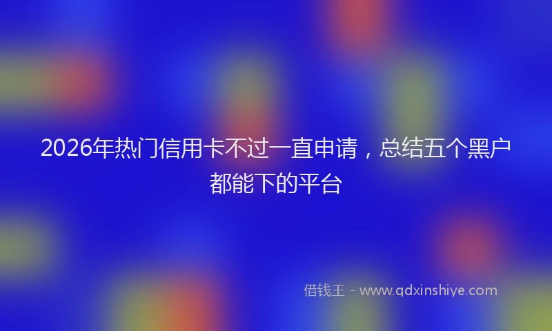 2026年热门信用卡不过一直申请，总结五个黑户都能下的平台