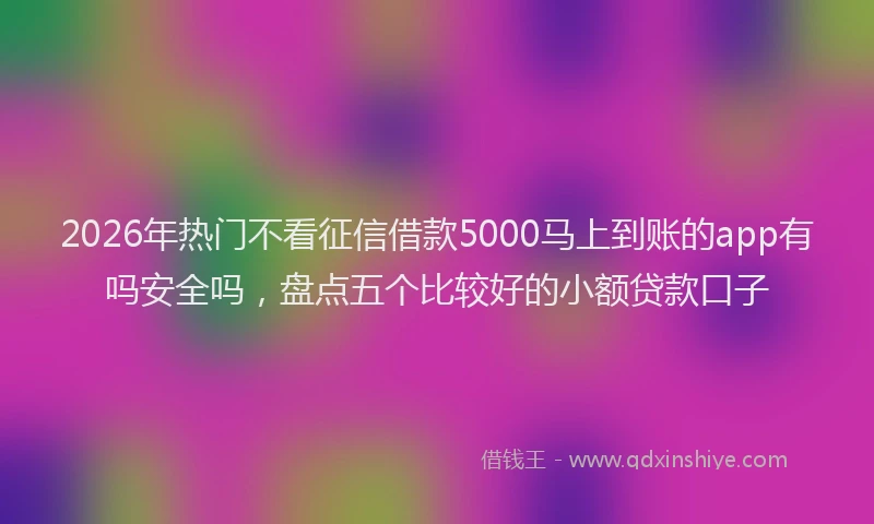 2026年热门不看征信借款5000马上到账的app有吗安全吗，盘点五个比较好的小额贷款口子