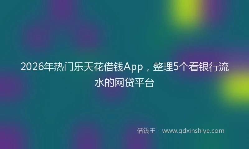 2026年热门乐天花借钱App，整理5个看银行流水的网贷平台