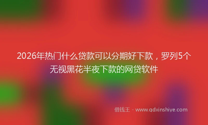 2026年热门什么贷款可以分期好下款，罗列5个无视黑花半夜下款的网贷软件