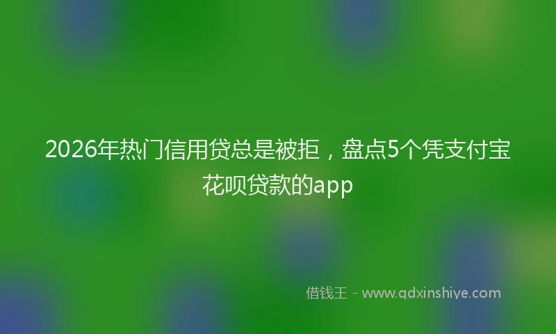 2026年热门信用贷总是被拒，盘点5个凭支付宝花呗贷款的app