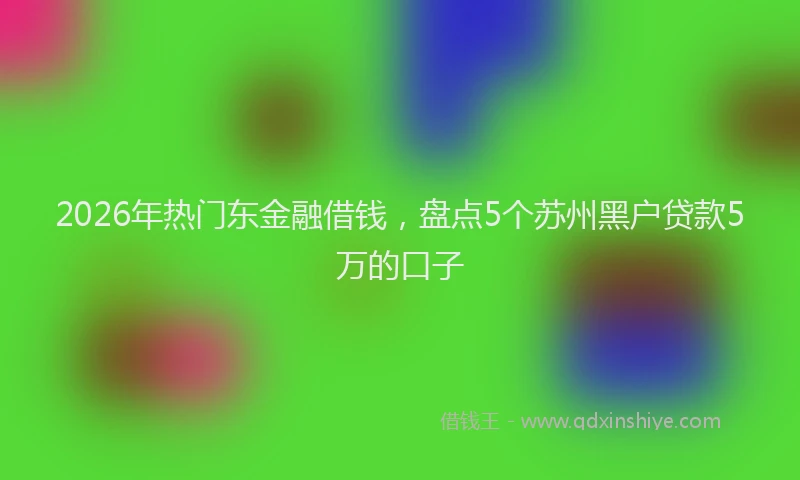 2026年热门东金融借钱，盘点5个苏州黑户贷款5万的口子