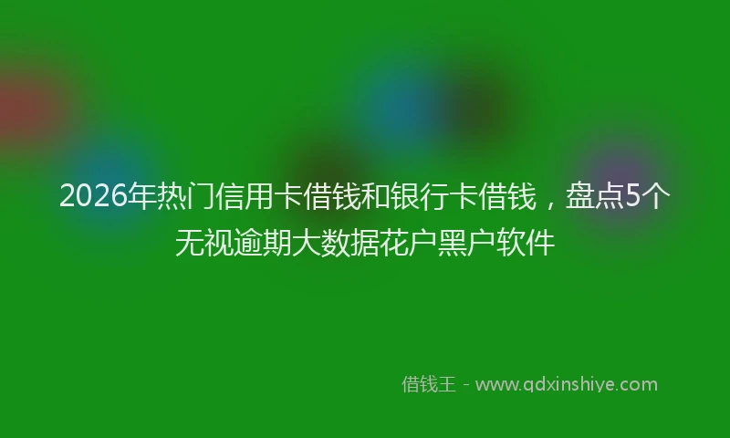 2026年热门信用卡借钱和银行卡借钱，盘点5个无视逾期大数据花户黑户软件