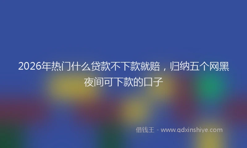 2026年热门什么贷款不下款就赔，归纳五个网黑夜间可下款的口子