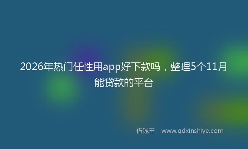 2026年热门任性用app好下款吗，整理5个11月能贷款的平台