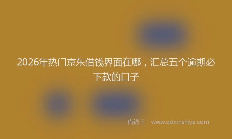 2026年热门京东借钱界面在哪，汇总五个逾期必下款的口子