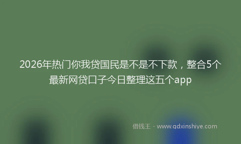 2026年热门你我贷国民是不是不下款，整合5个最新网贷口子今日整理这五个app