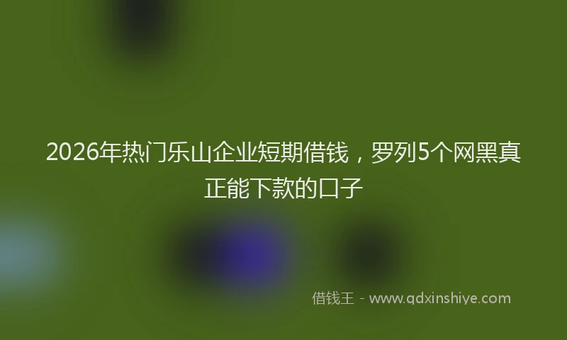 2026年热门乐山企业短期借钱，罗列5个网黑真正能下款的口子
