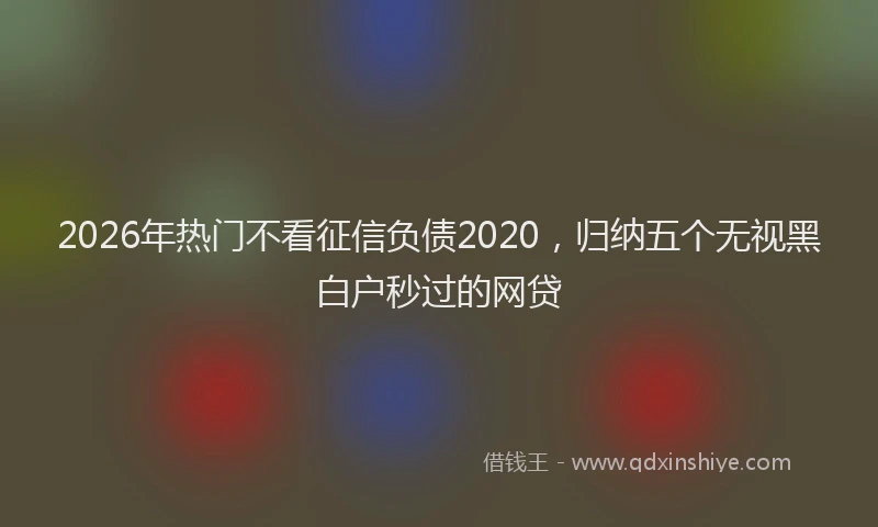 2026年热门不看征信负债2020，归纳五个无视黑白户秒过的网贷