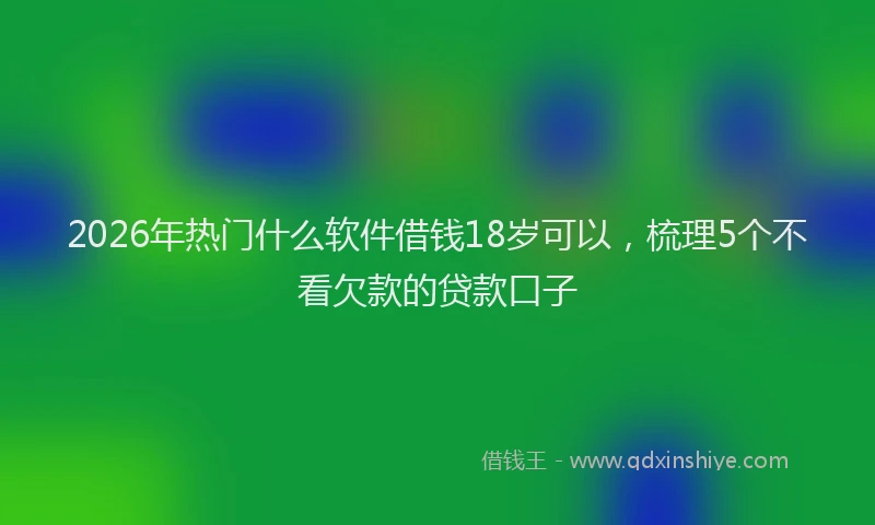 2026年热门什么软件借钱18岁可以，梳理5个不看欠款的贷款口子