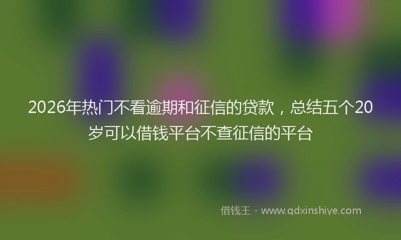 2026年热门不看逾期和征信的贷款，总结五个20岁可以借钱平台不查征信的平台