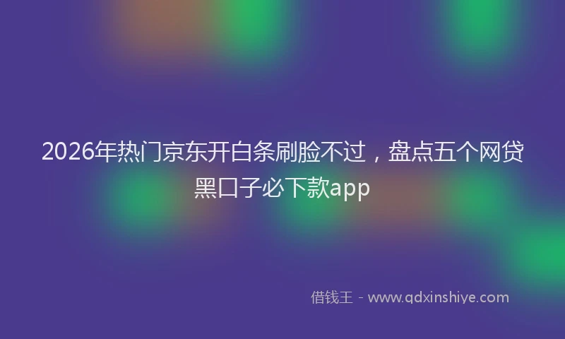 2026年热门京东开白条刷脸不过，盘点五个网贷黑口子必下款app