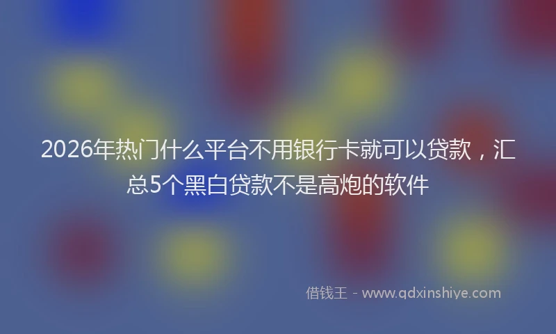 2026年热门什么平台不用银行卡就可以贷款，汇总5个黑白贷款不是高炮的软件