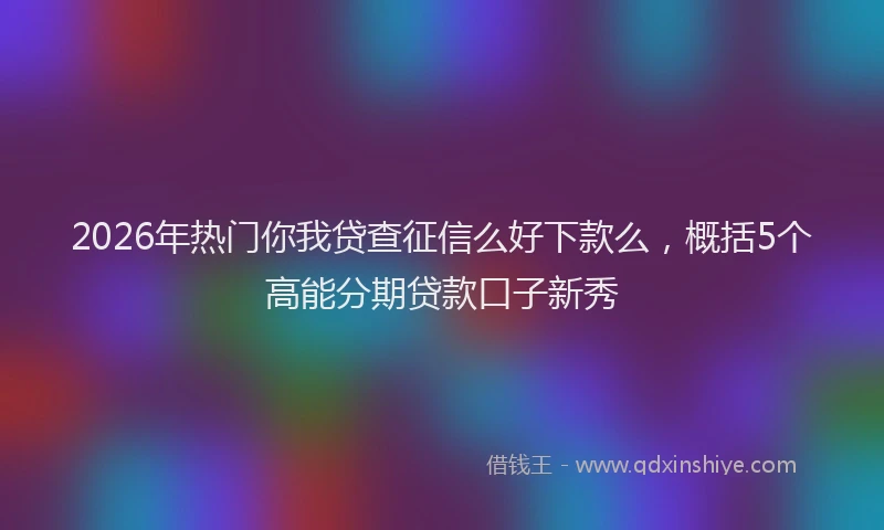 2026年热门你我贷查征信么好下款么，概括5个高能分期贷款口子新秀