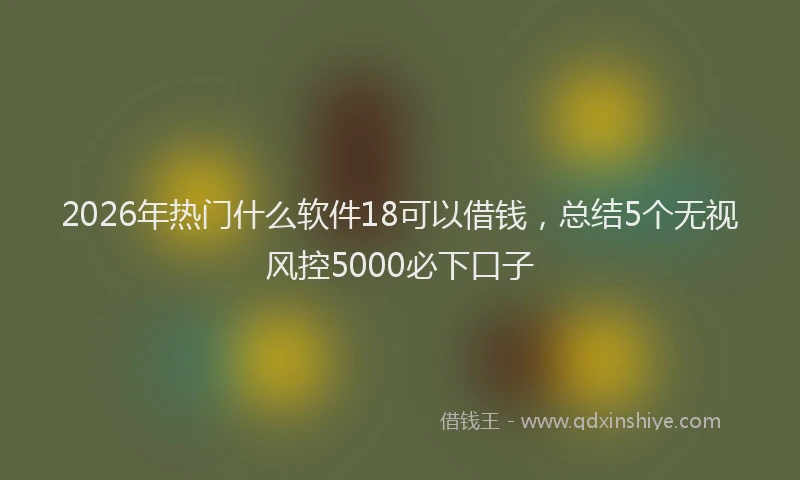 2026年热门什么软件18可以借钱，总结5个无视风控5000必下口子