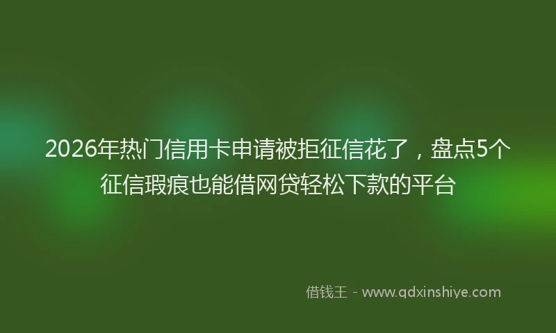 2026年热门信用卡申请被拒征信花了，盘点5个征信瑕疵也能借网贷轻松下款的平台
