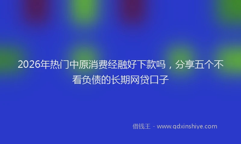 2026年热门中原消费经融好下款吗，分享五个不看负债的长期网贷口子