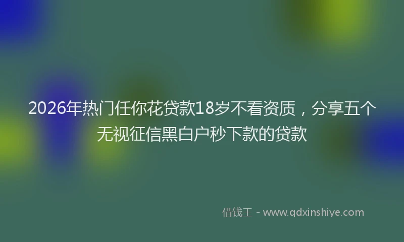 2026年热门任你花贷款18岁不看资质，分享五个无视征信黑白户秒下款的贷款