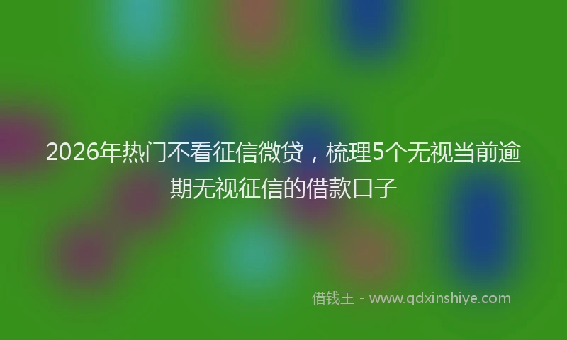 2026年热门不看征信微贷，梳理5个无视当前逾期无视征信的借款口子
