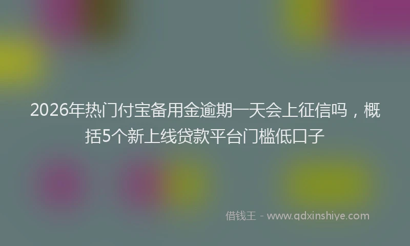 2026年热门付宝备用金逾期一天会上征信吗，概括5个新上线贷款平台门槛低口子