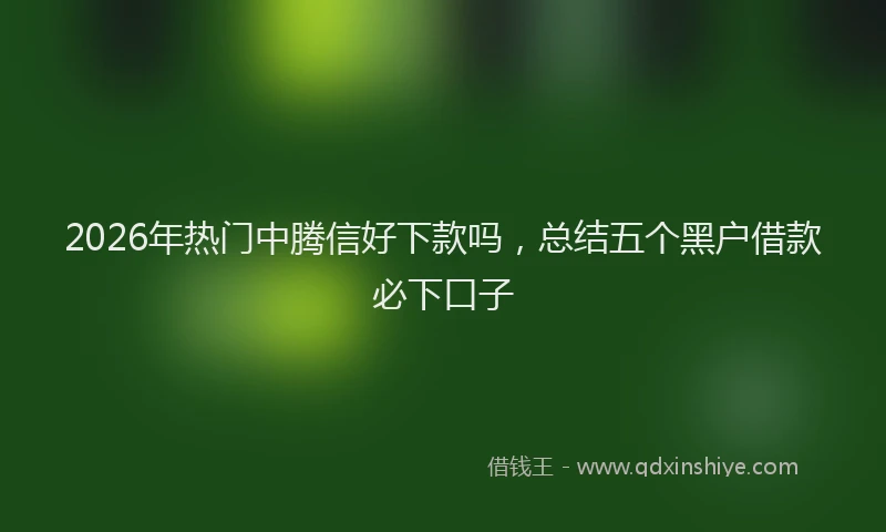 2026年热门中腾信好下款吗，总结五个黑户借款必下口子
