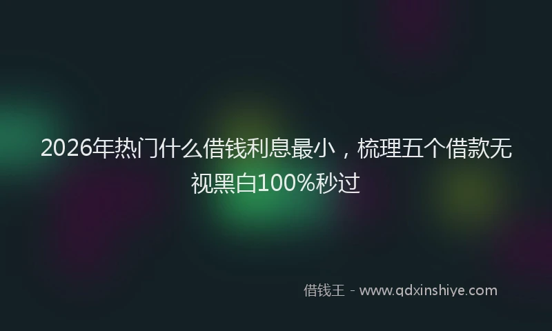 2026年热门什么借钱利息最小，梳理五个借款无视黑白100%秒过