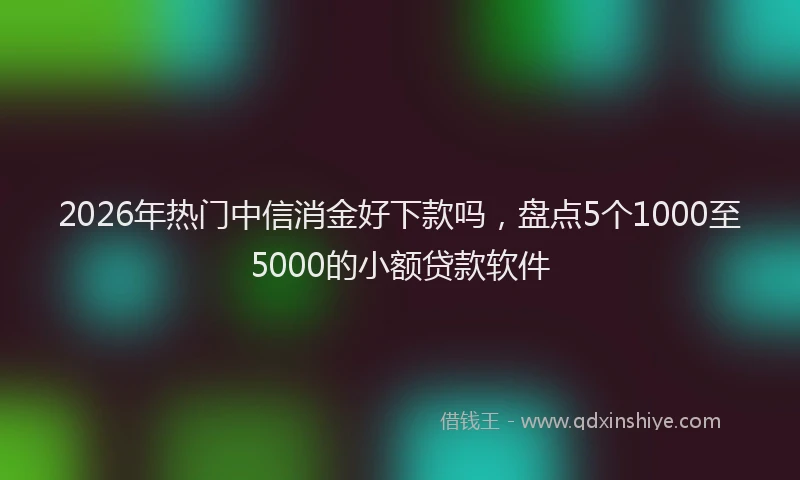 2026年热门中信消金好下款吗，盘点5个1000至5000的小额贷款软件