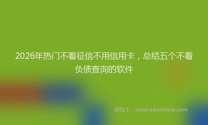 2026年热门不看征信不用信用卡，总结五个不看负债查询的软件