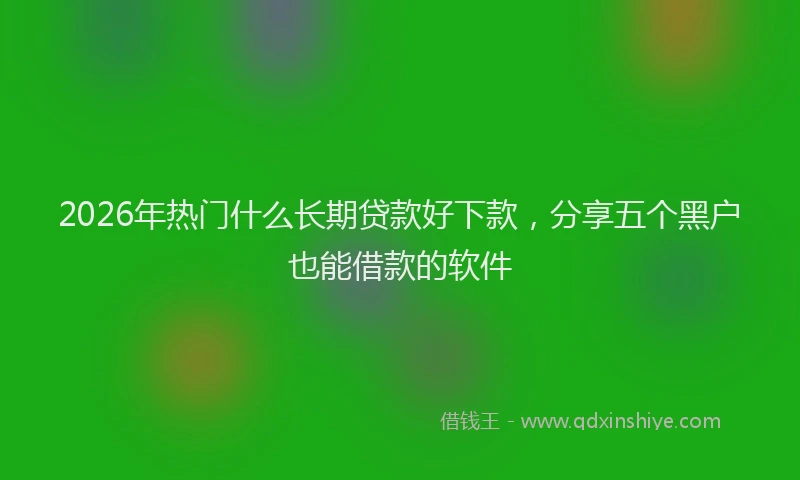 2026年热门什么长期贷款好下款，分享五个黑户也能借款的软件