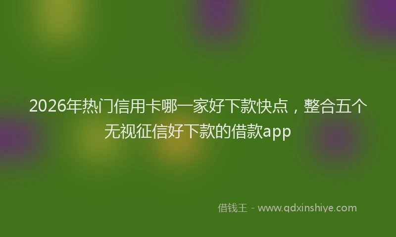 2026年热门信用卡哪一家好下款快点，整合五个无视征信好下款的借款app