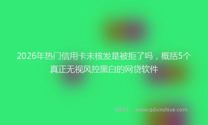 2026年热门信用卡未核发是被拒了吗，概括5个真正无视风控黑白的网贷软件