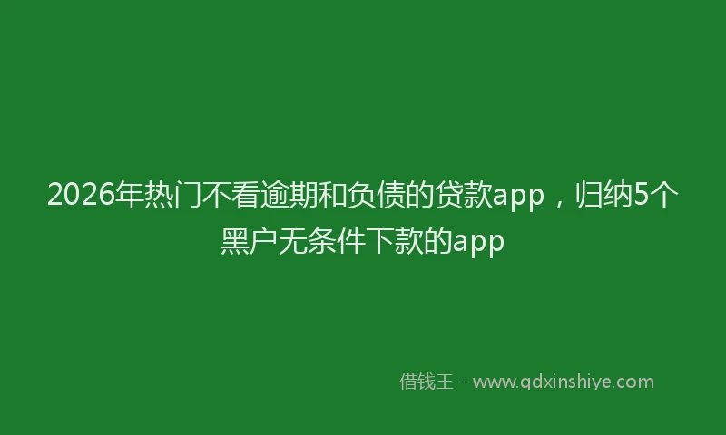 2026年热门不看逾期和负债的贷款app，归纳5个黑户无条件下款的app