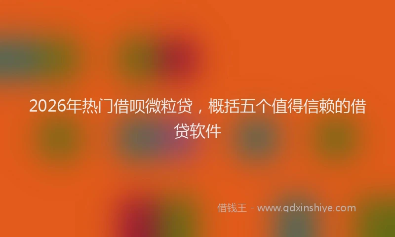 2026年热门借呗微粒贷，概括五个值得信赖的借贷软件