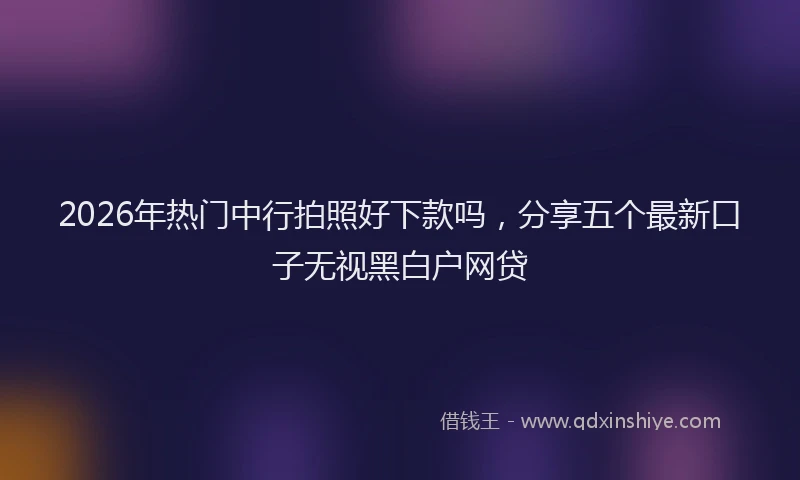 2026年热门中行拍照好下款吗，分享五个最新口子无视黑白户网贷