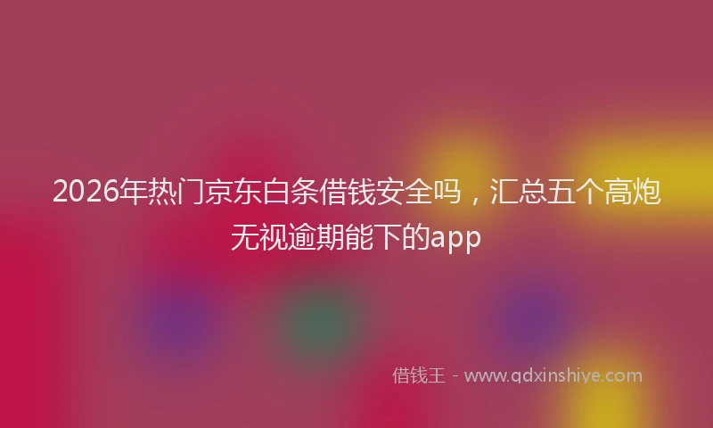 2026年热门京东白条借钱安全吗，汇总五个高炮无视逾期能下的app