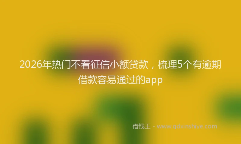 2026年热门不看征信小额贷款，梳理5个有逾期借款容易通过的app