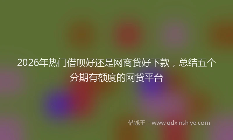 2026年热门借呗好还是网商贷好下款，总结五个分期有额度的网贷平台