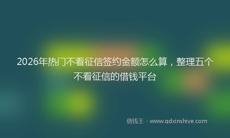 2026年热门不看征信签约金额怎么算，整理五个不看征信的借钱平台