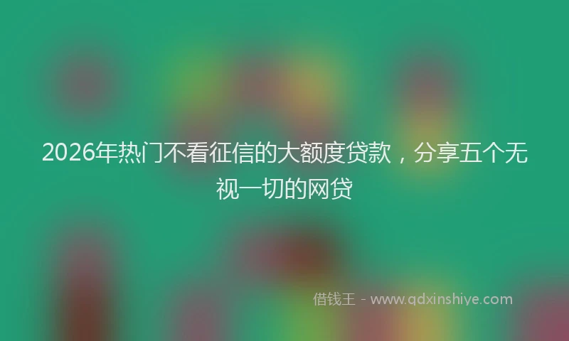 2026年热门不看征信的大额度贷款，分享五个无视一切的网贷