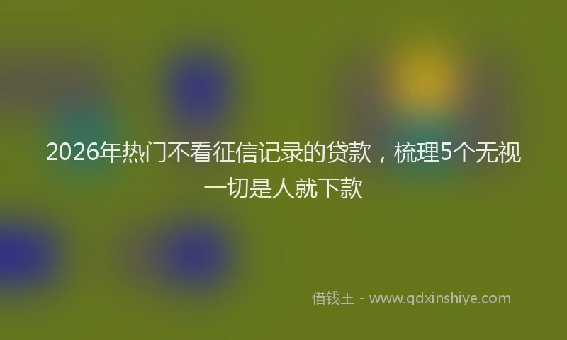 2026年热门不看征信记录的贷款，梳理5个无视一切是人就下款