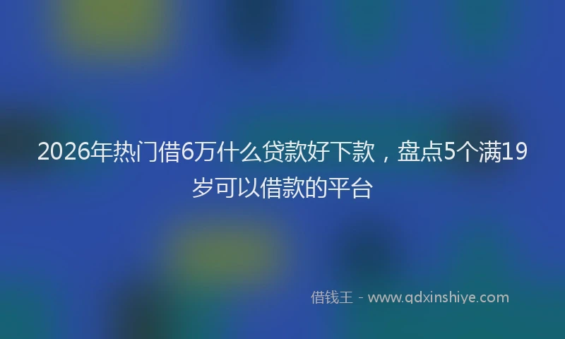 2026年热门借6万什么贷款好下款，盘点5个满19岁可以借款的平台