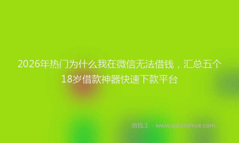 2026年热门为什么我在微信无法借钱，汇总五个18岁借款神器快速下款平台